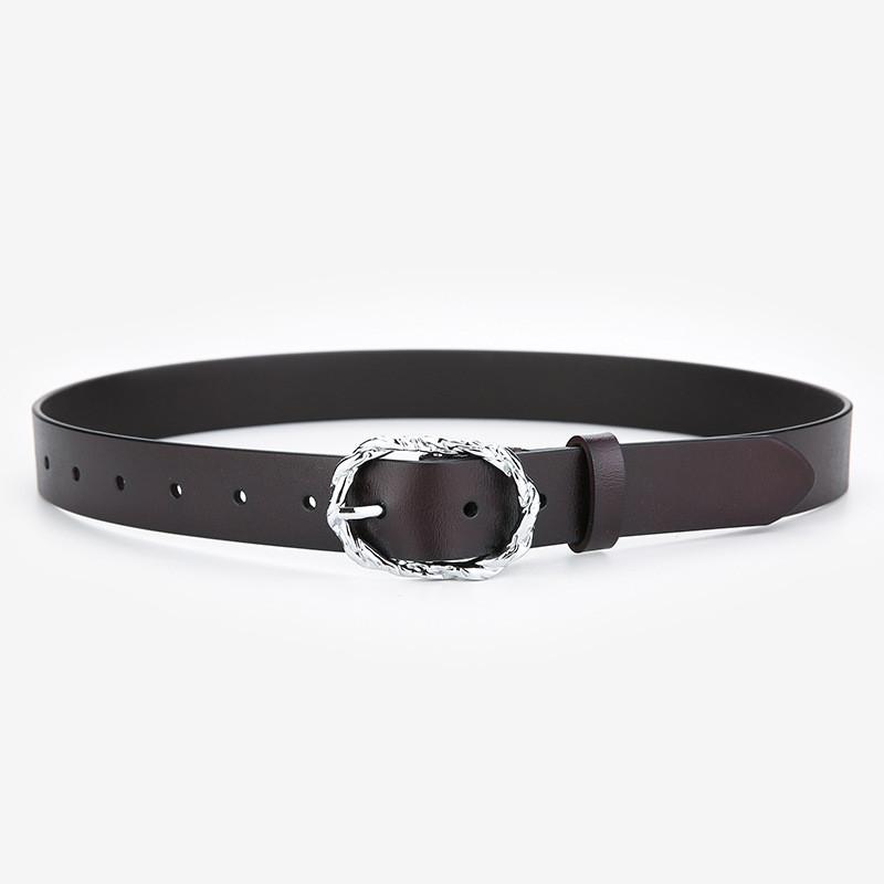 

Retro Leather Waist Belt With Pin Buckle For Denim And Office Brown
