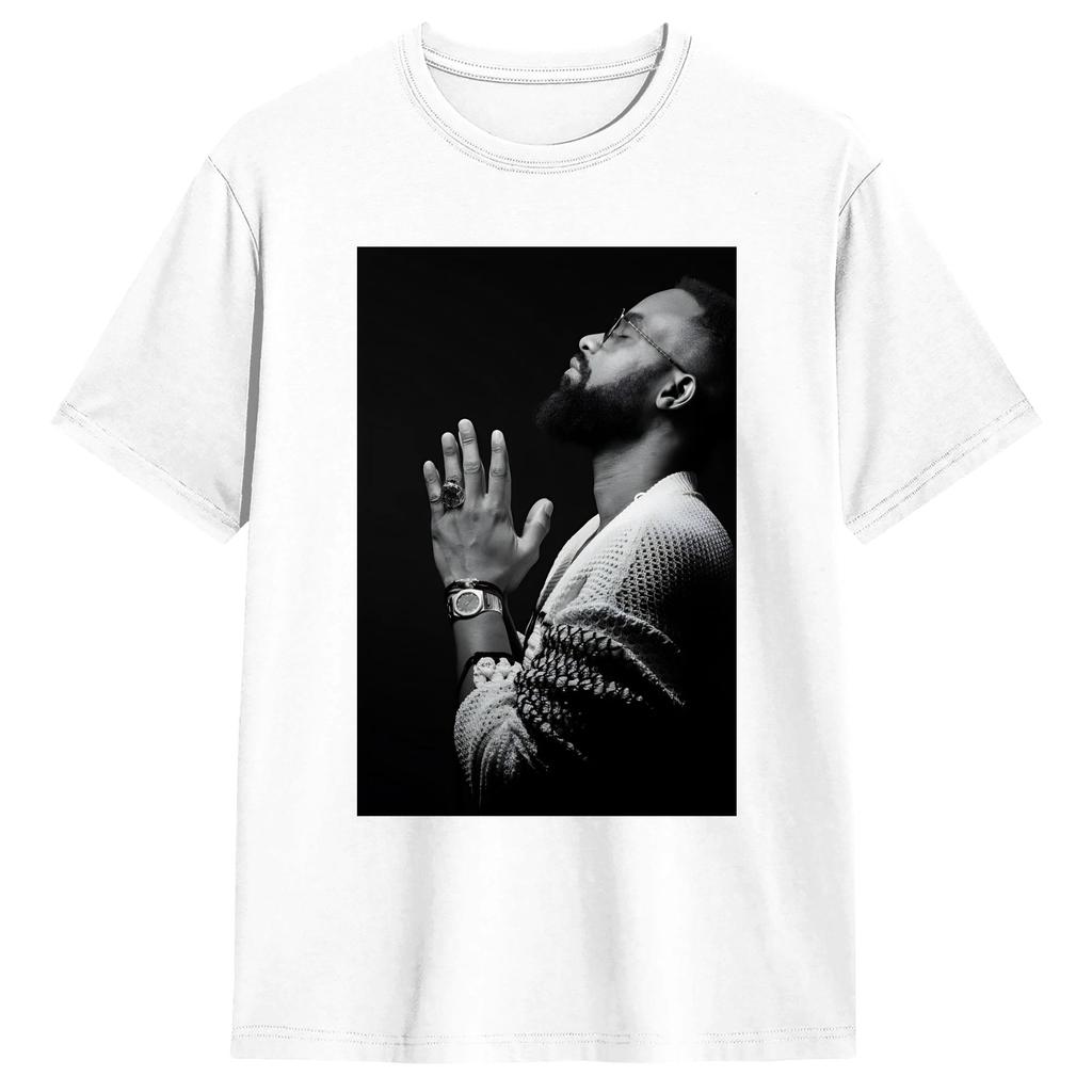 Musician Fally Ipupa Printed T-shirt Men and Women Summer Cotton Y2K Clothing Short Sleeved Tops Fan Gift