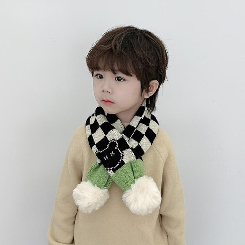 Herbst- und Winter-Warmer Halswärmer für Jungen und Mädchen, gestrickter Kreuzschal