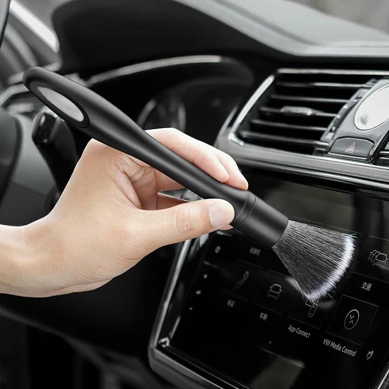 3PCS Automotive Interior Detail Brush Set Soft Synthetic Wool Instrument Panel Clearance Air Conditioning Outlet Dust Brush