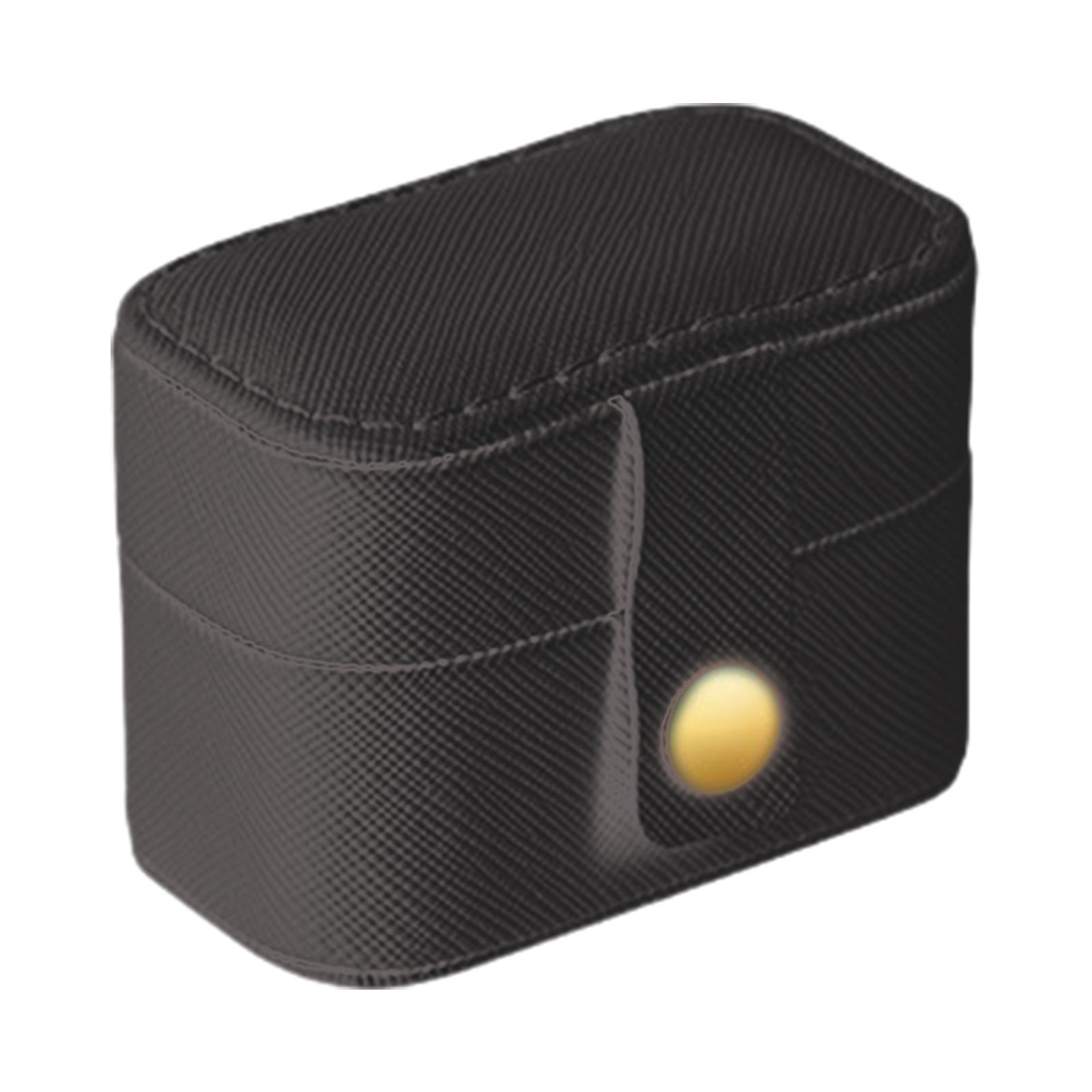 

Портативный держатель для украшений из ПУ кожи, дорожный футляр для колец и серег, мягкий бархатный интерьер, коробка для хранения ювелирных изделий чёрный