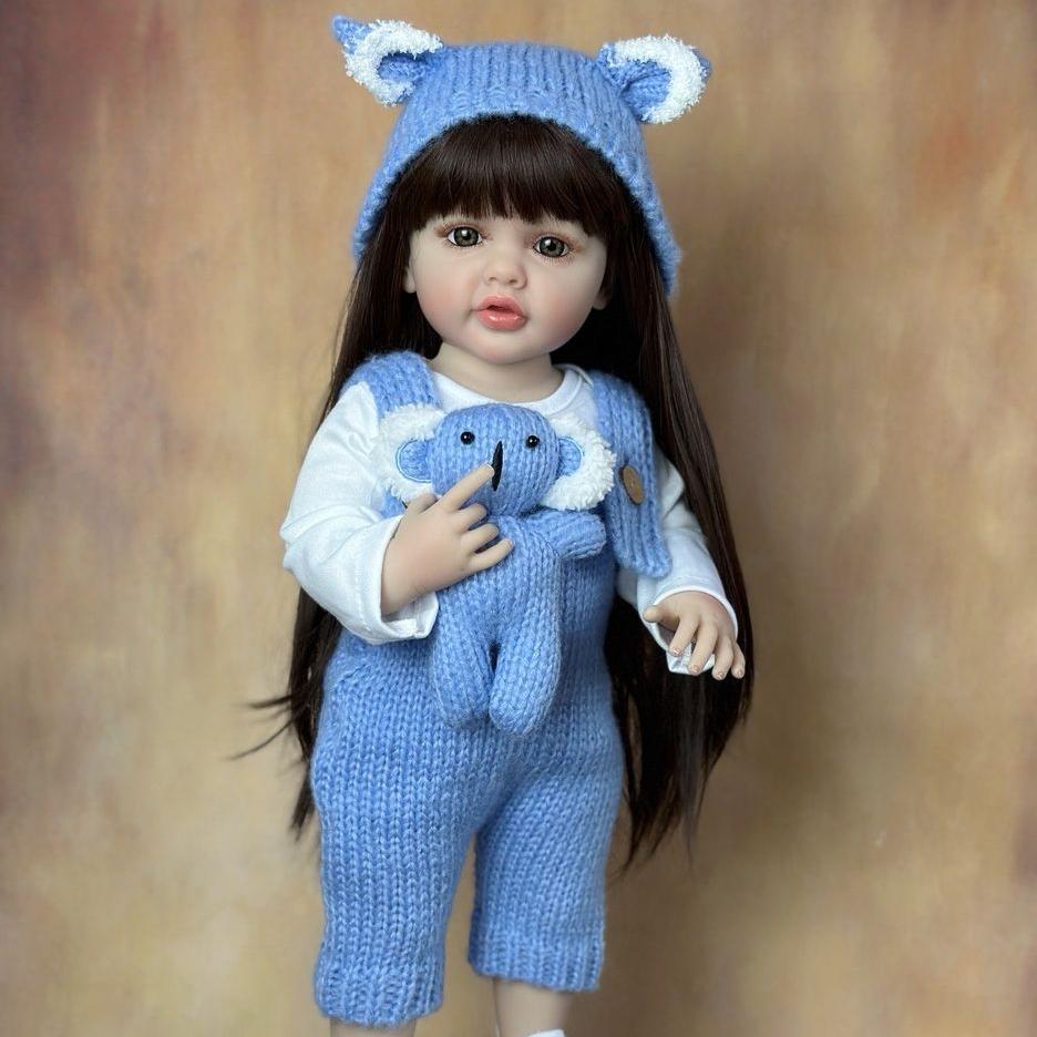 BZDOLL 55 CM 22 Inch Stand Girl Panenka Realistické Reborn Baby Full Soft Silikonové tělo Princezna Batole Bebe Dárek k narozeninám