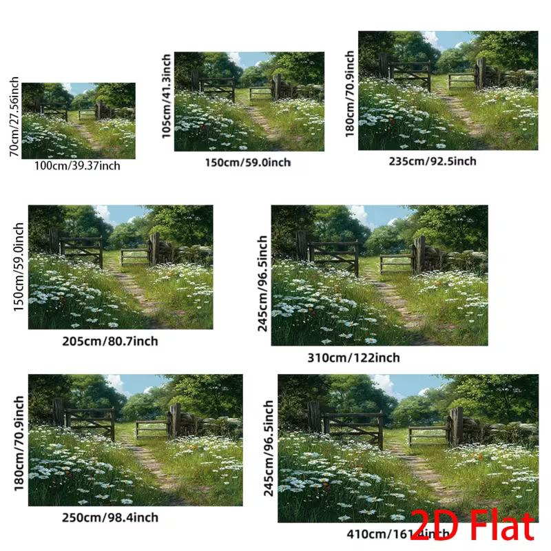 2D Spring Meadow Backdrop for Outdoor & Nature Themed Photoshoot