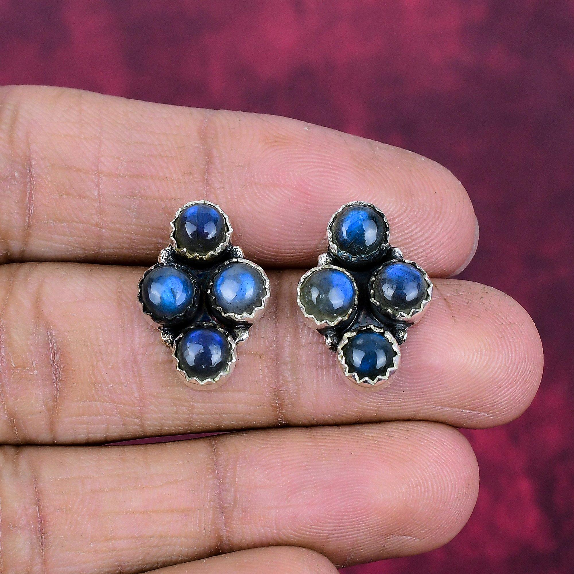 

Ювелирные изделия из лабрадорита, Ювелирные изделия из серег из стерлингового серебра 925 пробы, Ювелирные изделия из драгоценных камней ручной работы для женщин 0.78 Inches