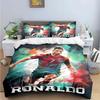 Set Biancheria da Letto con Stampa Stella del Calcio R-Ronaldo Copripiumino Piumone Letto Ragazzi Bambini Ragazze Lusso Regalo di Compleanno