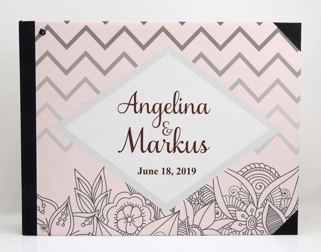 Darling Souvenir Purple Love Birds Printed Hardbound Cover Guestbook For Wedding Guest Sign In Book Registry-9 X 12