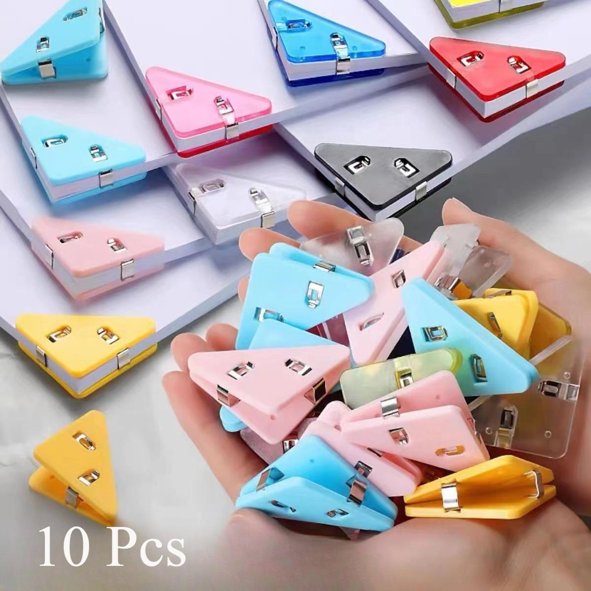 

10-50Pcs Office Organizer Triangle Clip Bill Book Paper Binder Corner Clips Office Desktop Document Invoice Stationery Organizer