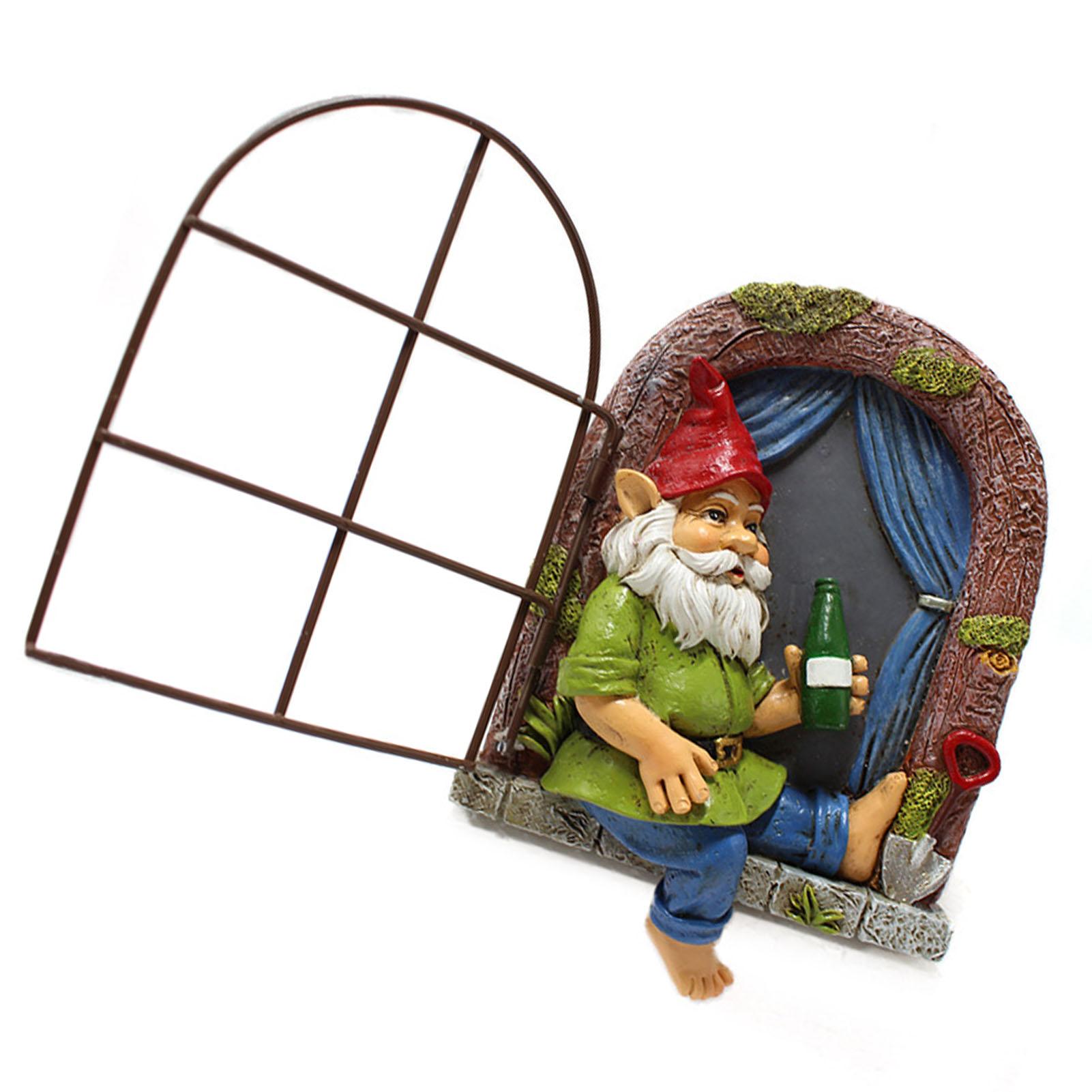 

Gnome Tree Hugger Resin Elf Out The Door Tree Hugger Funny Garden Tree Decoration for Outdoor