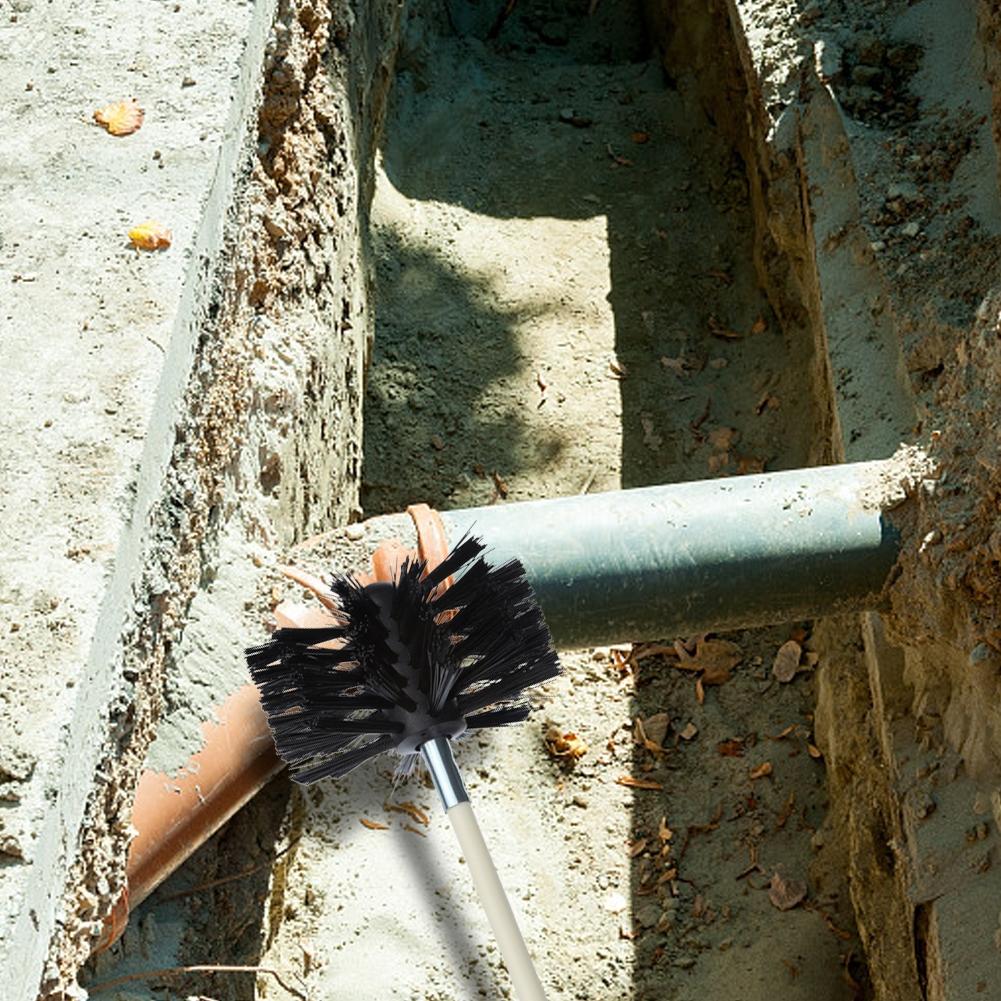 Spazzola per Canna Fumaria 100/150mm Testa a Setole Strumento per Pulizia Canna Fumaria Casa