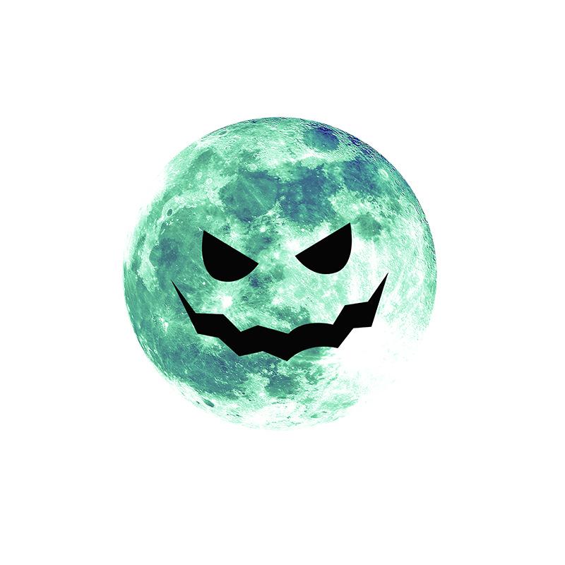 Luminous Moon Castle Bat Wall Sticker - Glowing Fluorescent Decor for Children's Living Room.