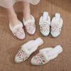 [Yueru] 2024 New Embroidered Women's Winter Indoor Han Elements Antique Embroidered Shoes Hanfu Women's Fleece Slippers