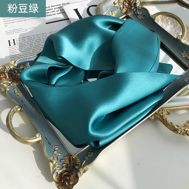 100% mulberry silk satin 15 * 145 silk solid color long scarf women's spring summer double-sided silk scarf