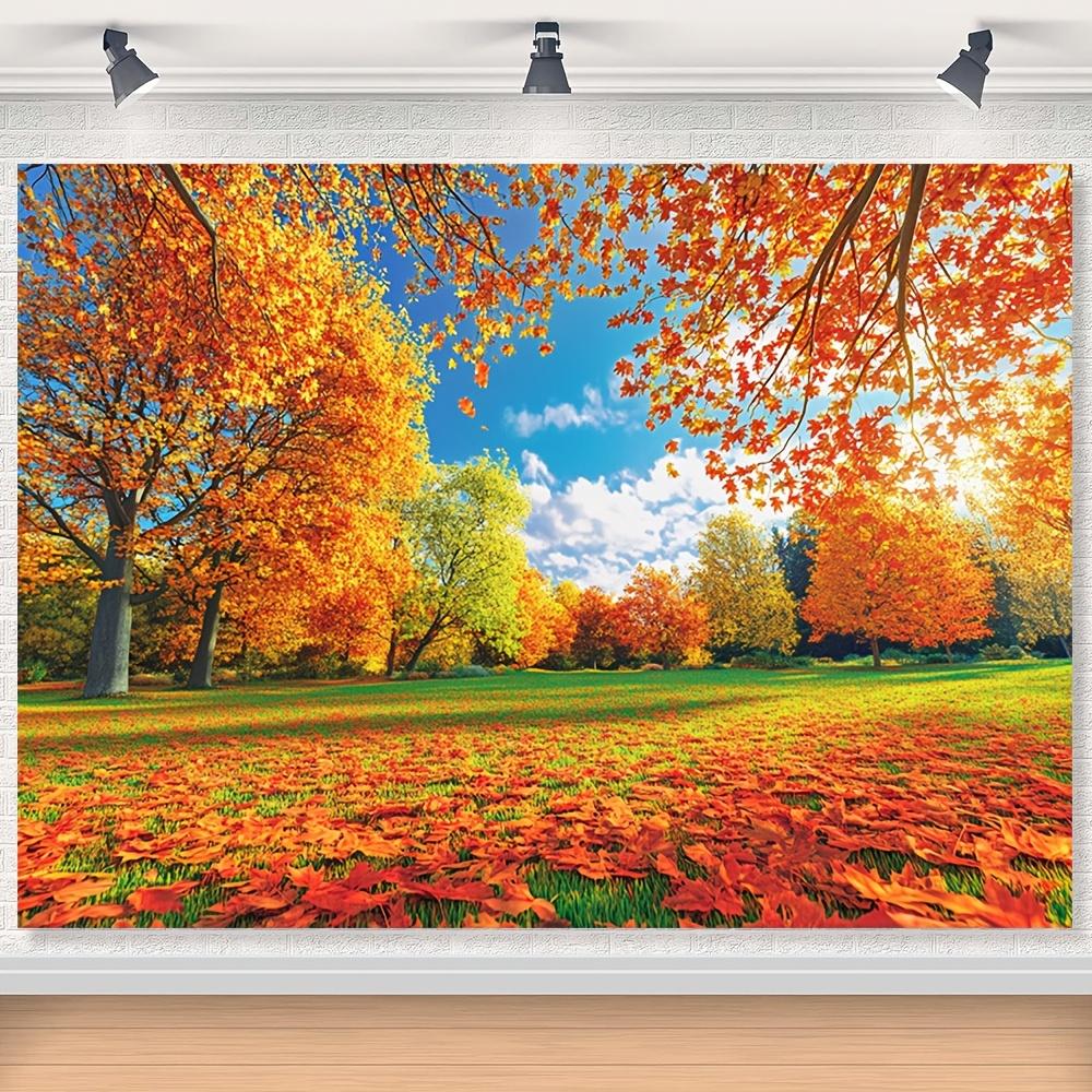 1pc Autumn Landscape Background with Golden Leaves Suitable for Autumn Festivals Ideal Natural Photography Background