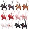 Traditional Dog Shaped Charm Keyring Water Resistant Faux Leather Craftsmanship Pendant Stylish Luggage Label Charm