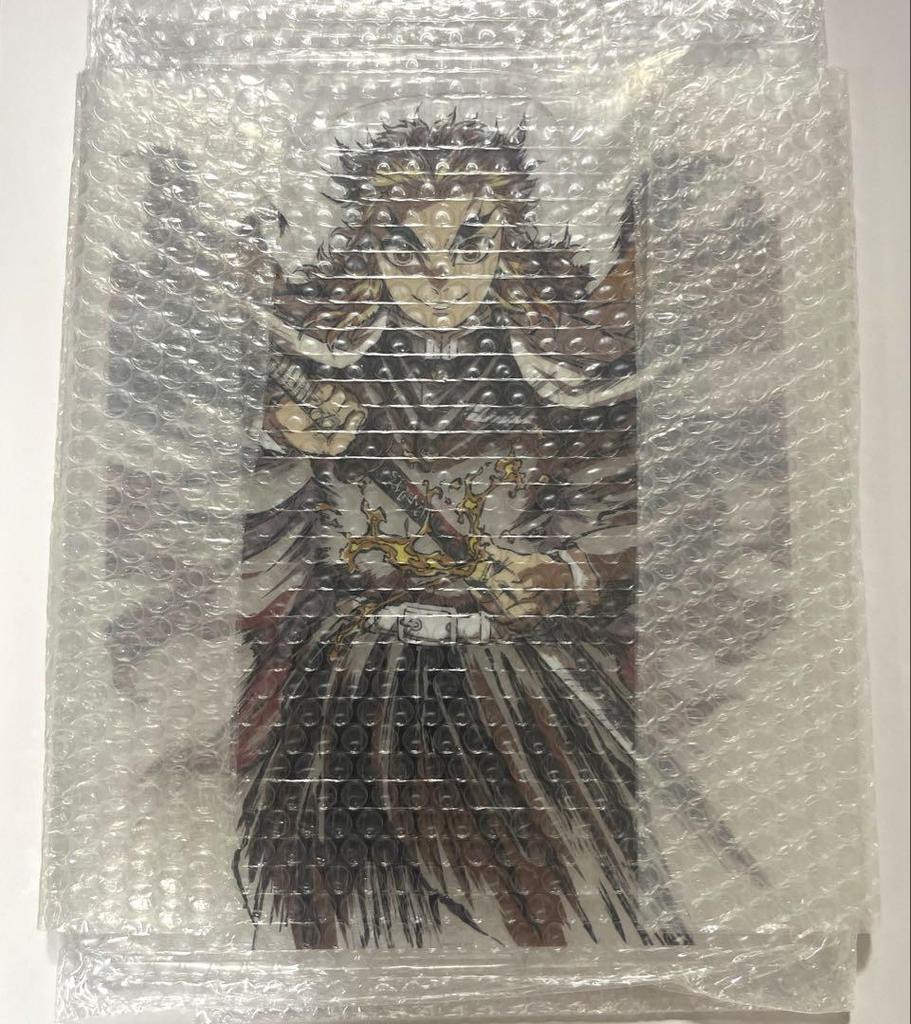 [USED] Demon Slayer: Kimetsu No Yaiba Rengoku Kyojuro WEBSHOP Lottery A Prize Big Acrylic Stand Can Badge 2 Pieces