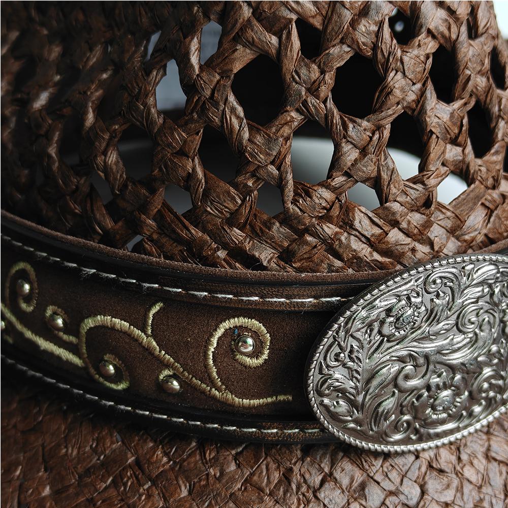 New Embroidery Accessories Straw Cowboy Hat For Women And Men – Western Sun Hat For Country Concert Rodeo And Cowgirl Outfit
