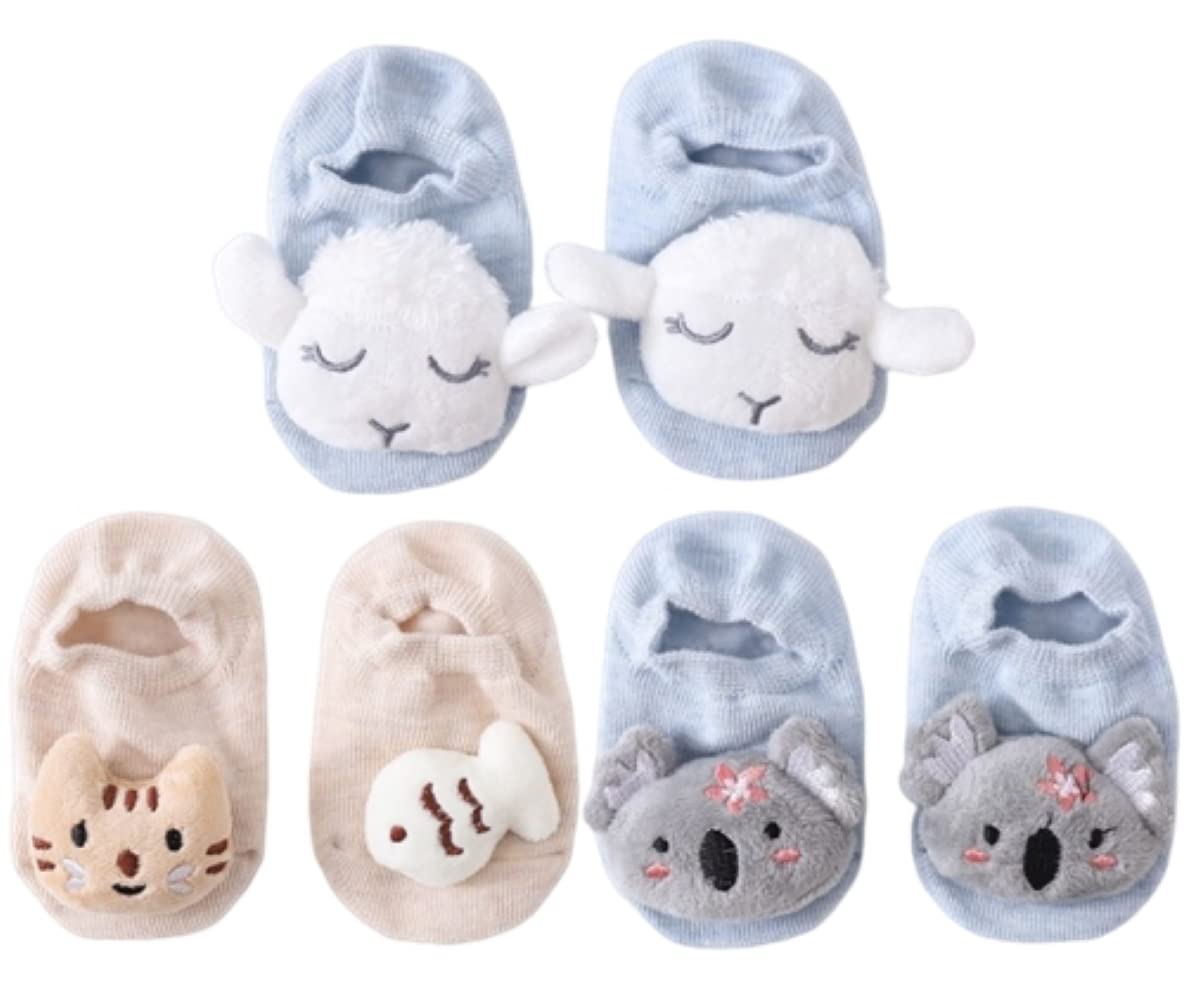 

Baby Baby Cute Newborn Baby Baby Baby Set of 3 Ages [matakoko315] Socks, Socks, Characters, Non-Slip, Gifts, Socks, Soft, Breathable, Antibacterial,