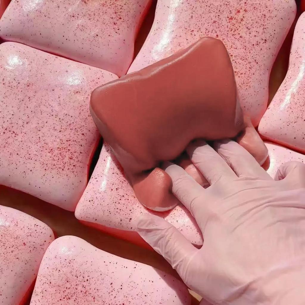 Simulated Cream Toast Squeeze Toy Slow Rising Soft Gel Stress Reliever Funny Sticky Decompression Toy Gift for Adults Kids