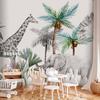 Wallpaper - Jungle Animals Wallpaper For Children's Room In Cartoon Style