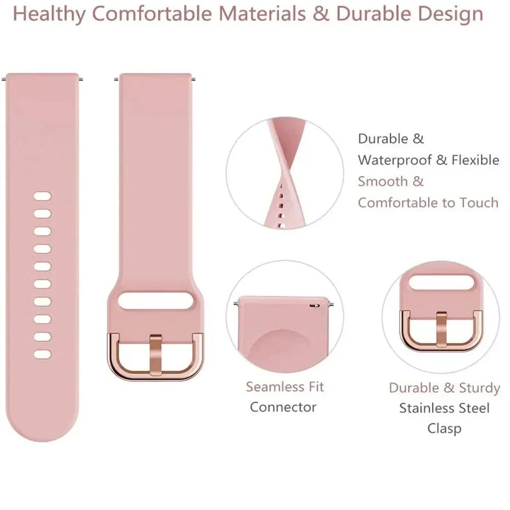 Pro Samsung Galaxy Watch 7 6 5 4 40mm 44mm pásek 22mm 20mm měkký řemínek 6 4 classic/Gear S3 S2 Active 2 náramek sportovní příslušenství