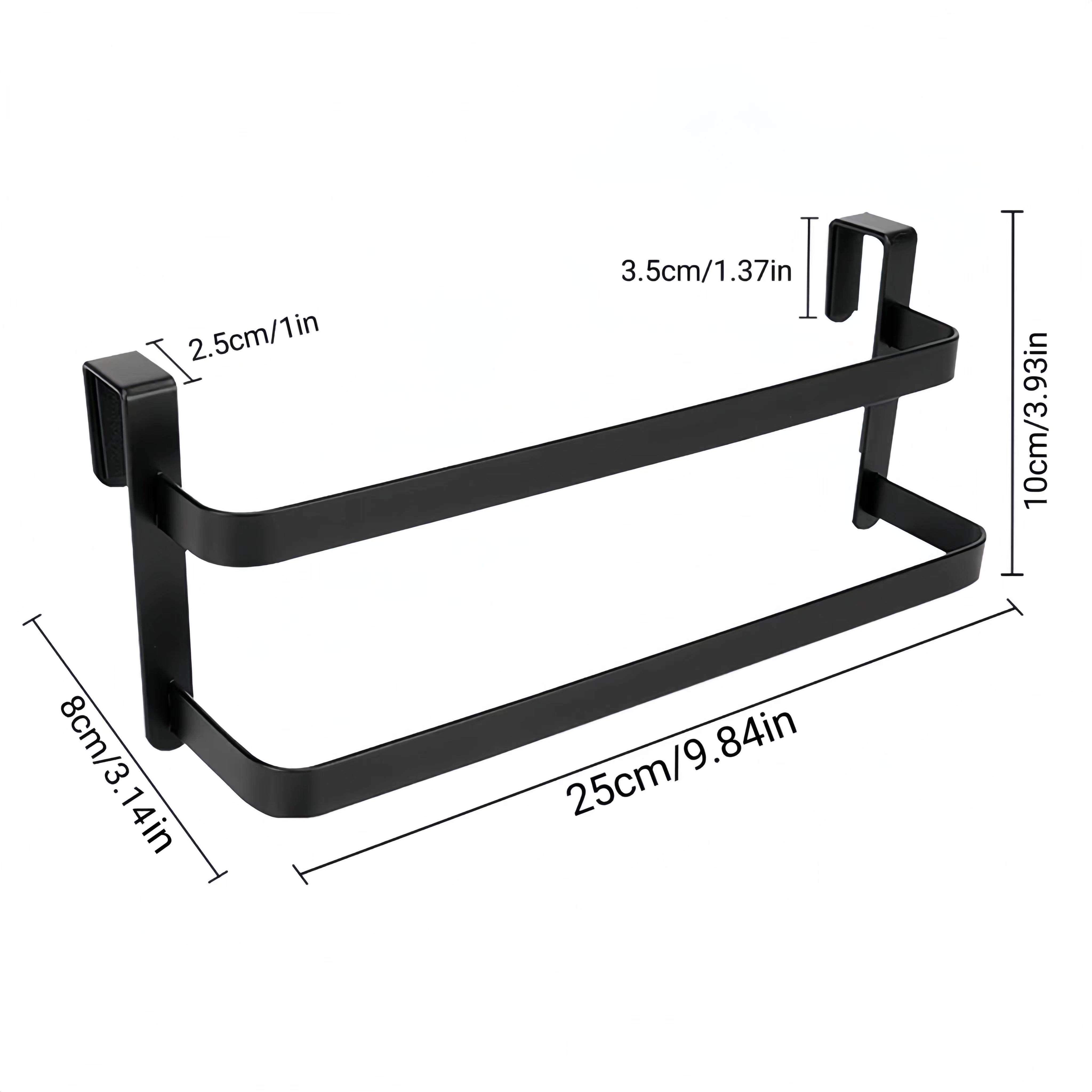 1pc/2pcs Kitchen Cabinet Towel Rack, Double Kitchen Towel Rack, Cabinet Door Towel Rail, Bathroom Double Towel Rail Rack, Can Hold Hand Towels/Dish 1pc