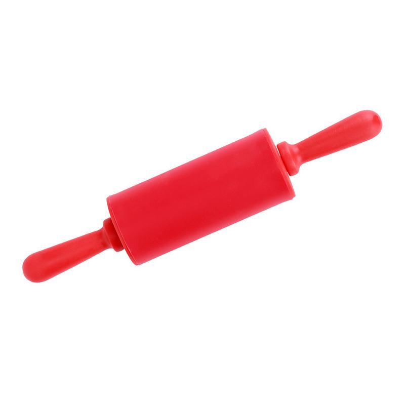 Silicone Non-Stick Fondant Rolling Pin For Kids Fondant Cake Dough Roller Decorating Cake Roller Crafts Baking Cooking Tool
