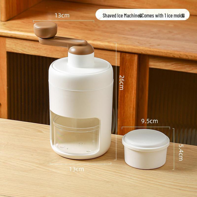 Hand-Crank Ice Shaver: Compact Manual Ice Maker for Home and Commercial Use Stainless Steel Blade