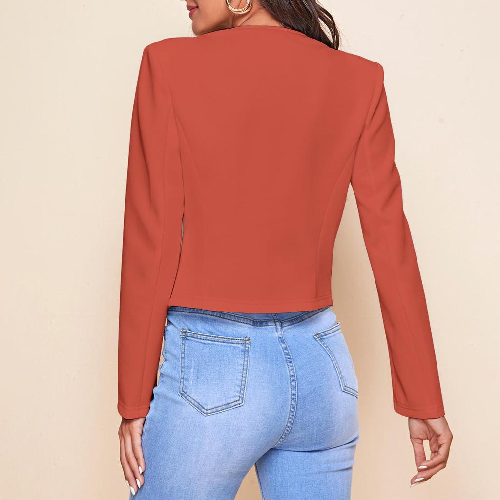 2024 Europäischer & Amerikanischer Damen Casual Schwarzer Reißverschluss-Blazer - Vielseitiger Herbst/Winter-Anzug