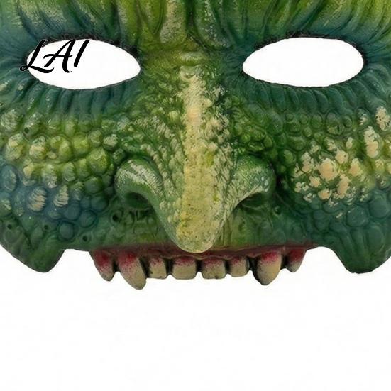 Soft Material Costume Accessory Halloween Green Lizard Mask Realistic Textured Half-Face Mask,PU Foam Lightweight Animal Party Mask Accessory,