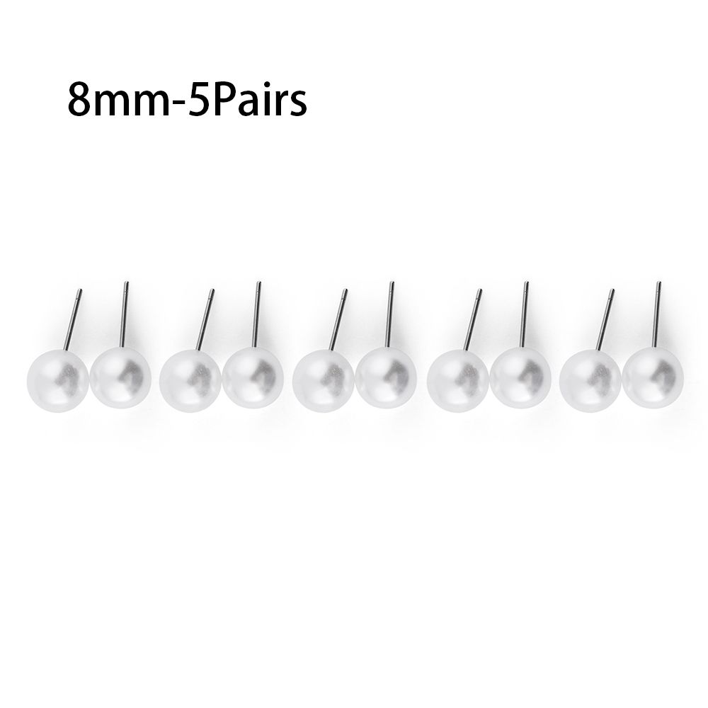 5Pairs/10Pairs/12Pairs Party Jewelry Wedding Engagement Pearl Earrings Ear Stud Elegant Round Shape