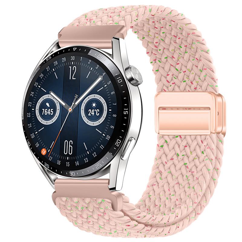 20mm 22mm Nylon Braided Strap for Samsung Galaxy Watch 7 6 5 4 Strap Magnetic Band for Huawei Watch GT6 5Pro GT4 3Pro 46mm Strap