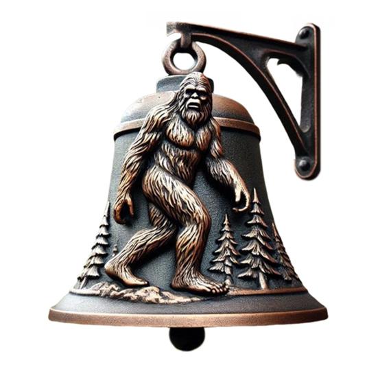 Yousheng Sasquatch Door Bell Vintage Middle Finger Wild Savage Welcome Door Hanger Bell Home Office Entrance Door Wall Hanging Metal Decorative Bell