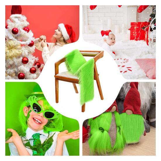 Fuzzy Kunstfellstreifen 5ft Zotteliger Plüschstoff Vorgeschnittener Streifen Flauschiger Nicht-Haarender Pelzstreifen für Zwergpuppenbärte Hutedges DIY-Bastelarbeiten Weihnachtsdeko