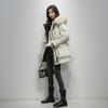 Korean Style Women's Mid-Length Cotton-Padded Parka with Big Fur Collar