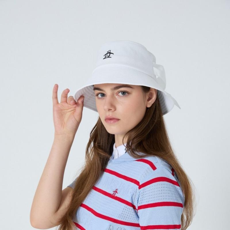 MunSingwear Women S eSSential Ribbon Bucket Hat White Mr122lcp11