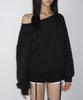 Sailpeulei One Shoulder Eyelet Sweatshirts / Black