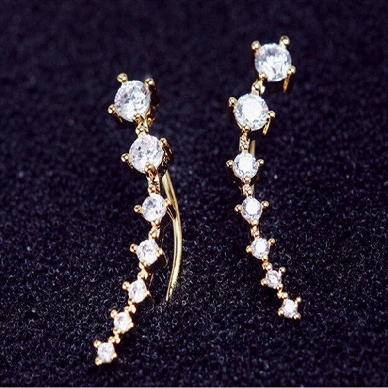 Brincos Orecchini Fashion Exquisite Crystal Stud Earrings for Women Dipper Statement Earrings Gold Minimalist Jewelry