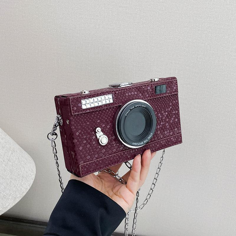 Camera Shape Crossbody Mobile Phone Bag Ladies Girls Casual Handbag And Purse Cute Creative Fun Bag Versatile Chain Shoulder Bag