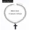 Gothic Cross Pendant Necklace With Geometric Alloy Chain For Men And Women