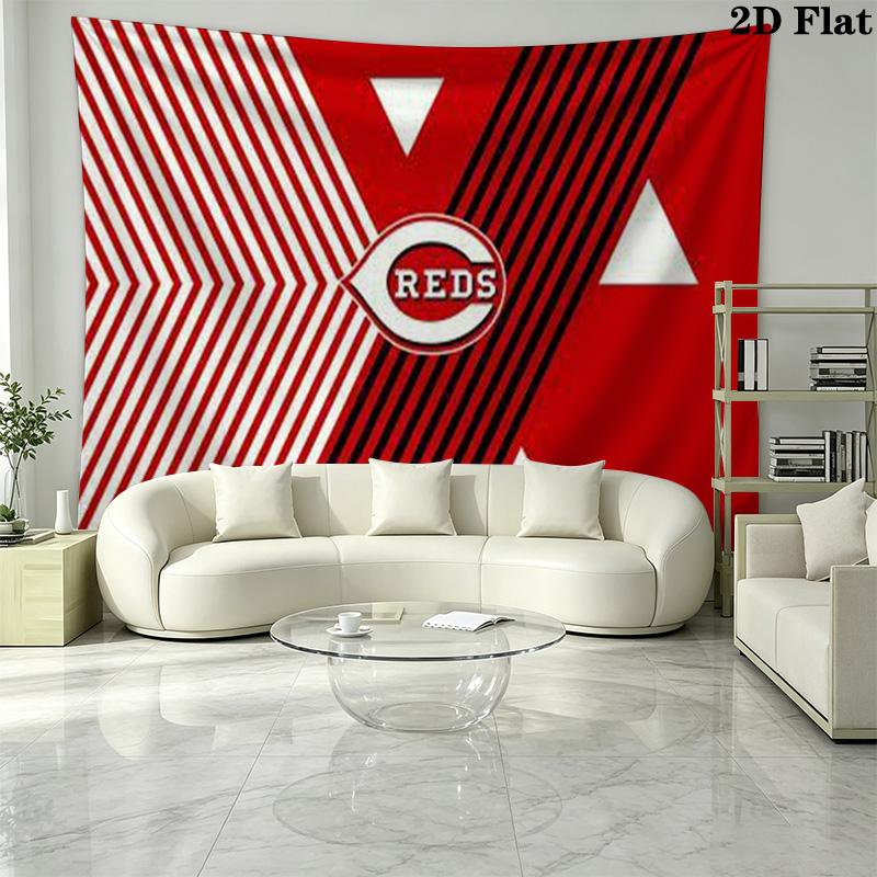 Cincinnati Reds Wall Tapestry Aesthetic Wall Hanging Printed Fabric Blanket Decorative Tapestries for Bedroom Living Room Home Decor