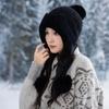 New Fleece Warm Knitted Hat Autumn and Winter Thickened Pullover Ear Protector Wool Fleece Hat Women's Hairball Hat