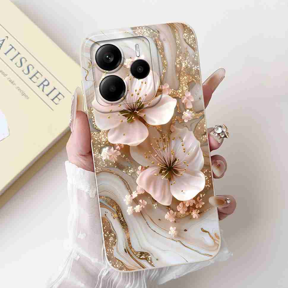 Luxury Rose Cover For Xiaomi Redmi Note 14 5G Case 6.67" Soft Slim Phone Case For Redmi Note 14 Note14 5G Capa Bags