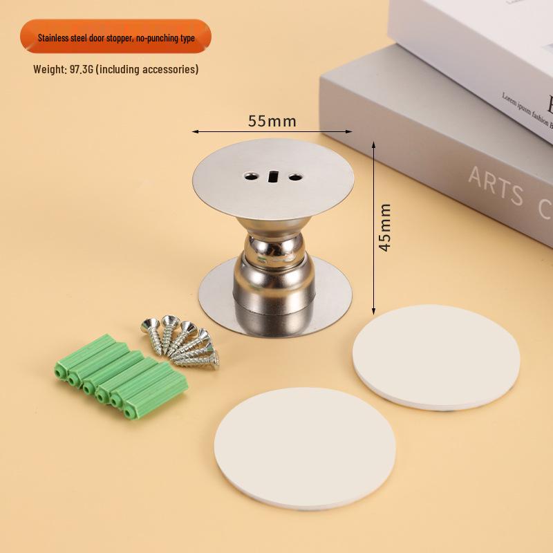 Magnetic Silicone Door Stopper: No-Drill, Anti-Collision Mini Stop for Wooden Bedroom Doors, Windproof Design.
