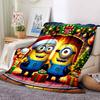 1Pc Christmas Minions Celebration Blanket Soft And Comfortable Casual Warm Camping Travel Christmas Halloween Gift M91751
