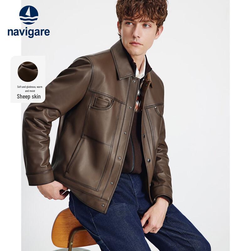 

Мужская винтажная куртка из овчины Navigare XL