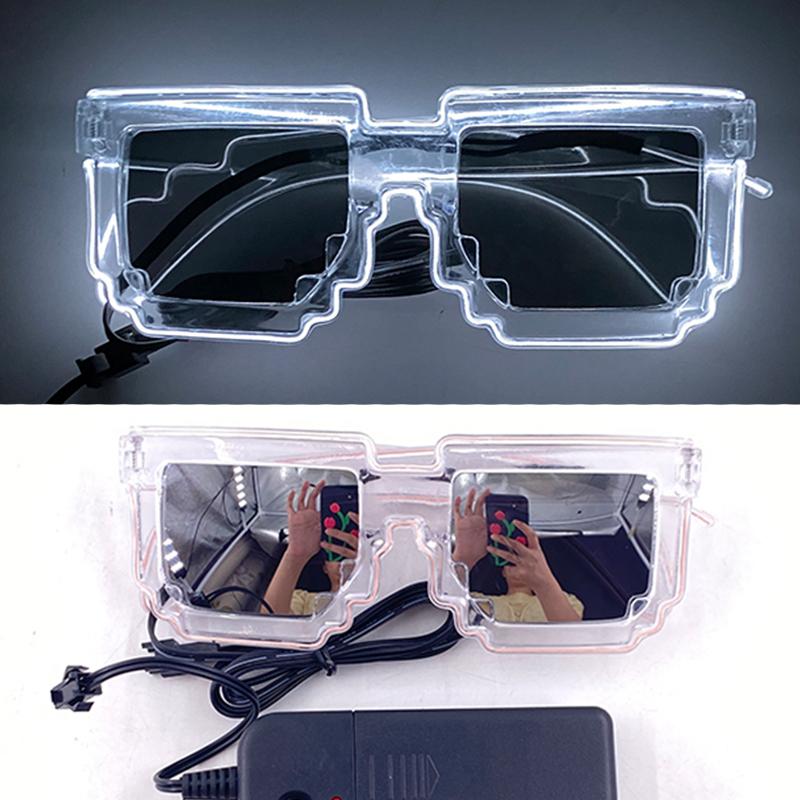 Occhiali da Sole Alieno LED Divertenti Accessori Costume Lenti Nere Occhiali Luminosi per Donne Uomini Bambini Bambine Occhiali per Halloween