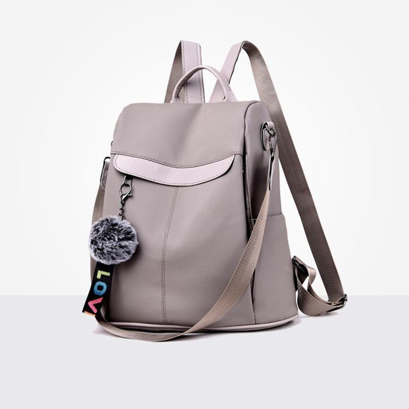 Yogodlns Moteryggsekk Dame Vanntett Oxford-ryggsekk Hårball Tenåringsskoleveske Reise Ryggsekk med stor kapasitet