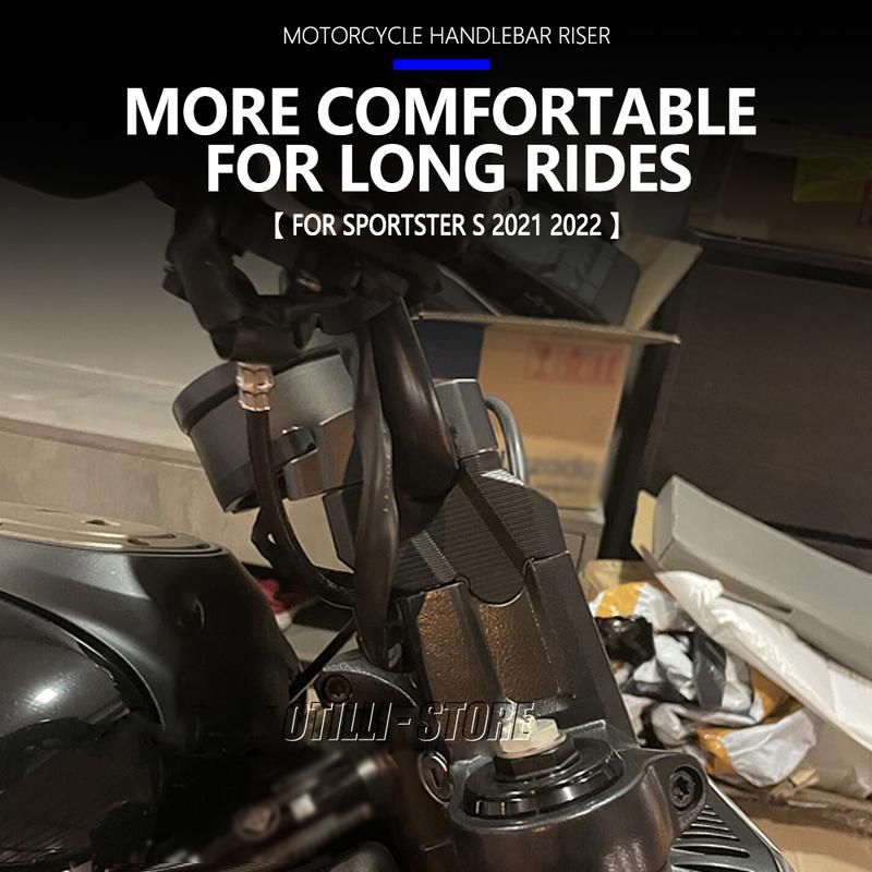 Motorbike Handlebar Relocator Set For Sportster S 1250 RH1250 1250S 2021 2022 2023 Handle Bar Riser Offset Black Aluminum