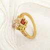 Nidin High Quality Multicolored Crystal Zircon Glossy Rings For Women Wedding Party Copper Fashion Light Luxury Jewelry Gifts