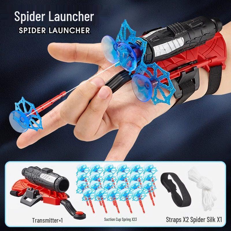 Hero Wearable Spider Launcher Toy with Suction Cup Soft Bullets for Kids